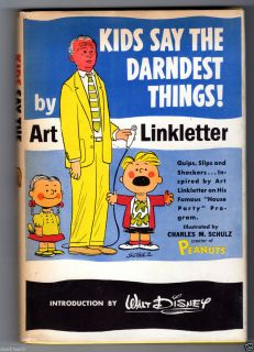 ART LINKLETTER KIDS SAY THE DARNDEST THINGS ART BY CHARLES SCHULTZ 