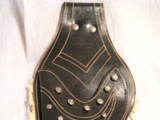 antique vintage leather gun holster with studs