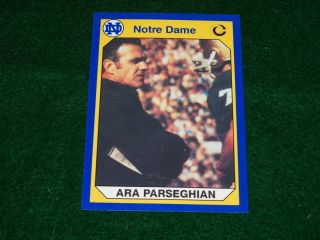 ARA PARSEGHIAN (NOTRE DAME COACH) 1990 COLLEGIATE COLLECTION CARD #50 