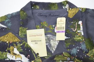 RARE Tommy Bahama Pure Silk Christmas Penguin Camp Shirt 2XL XXL 