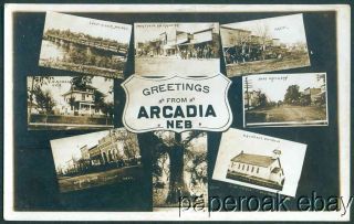 Arcadia Nebraska Vignette Real Photo Postcard CA 1910