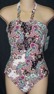 NWT LOVE YOUR ASSETS by Sara Blakely Spanx PAISLEY SWIMSUIT M