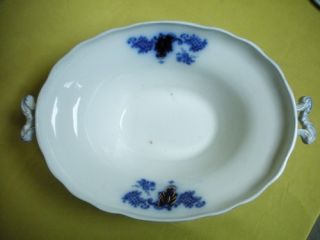 Antique Flow Blue China Astoria Covered Casserole Bowl England 1800s 
