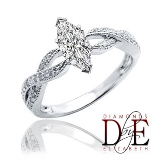 Diamond Bridal Wedding Engagement Ring 1 00 Carat Marquise 14k White 