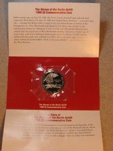 1998 $5 Marshall Islands Heroes of The Berlin Airlift Commemorative 