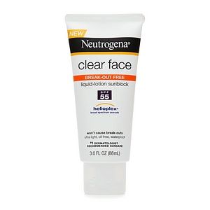 Neutrogena Clear Face Sunblock Lotion, SPF 55 3 fl oz (88 ml)