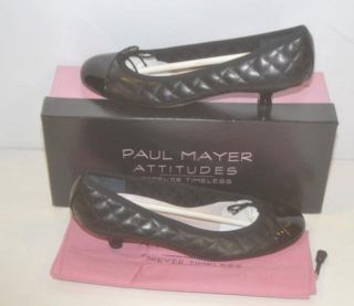 Attitudes by Paul Mayer Size 7B Black Quilted Titou Ballerina Pumps 