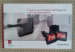 Audiovox 7 Dual Screen DVD Player with Headrest Mount/Bag #D7121ESK