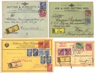 Austria 1915 20 Superb Lot 4 Cover Postal Stationery RARE