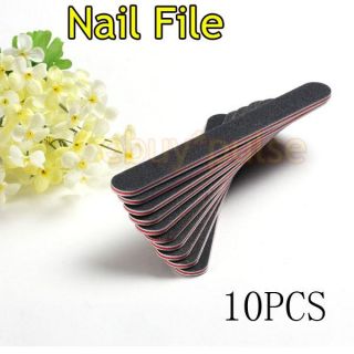 10 Black Salon Buffer Sandpaper Nail Art Tool Nail File