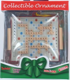 Basic Fun Hasbro Christmas Ornament Scrabble Board New