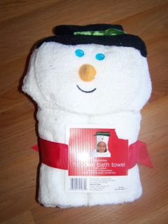 Snowman Hooded Bath Towel Toddler Ages 3 7 Christmas Holiday Cotton 