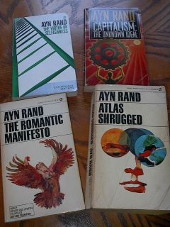 Ayn Rand Lot of Four Books Atlas Shrugged Romantic Manifesto 