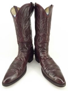   Cowboy Boots Black Cherry Leather Dan Post 11 B Western Classic