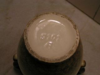 antique 2 handled mottled majolica vase sealed
