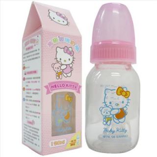Hello Kitty Baby Glass Feeding Bottle 4oz. / 120ml BPA FREE Sanrio