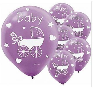 Purple Baby Carriage Balloons   Pack of 20   For Baby Shower 