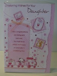 baby girls on your daughters christening day card