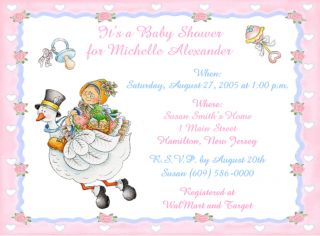   Nursery Rhyme Designs Personalized Baby Shower Invitations w/Envelopes