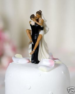 Funny Sexy African American Wedding Couple Cake Topper