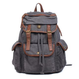 New Fashion Girls Grey Canvas Backpacks Leisure Satchel Package 