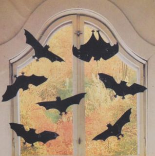 15 Halloween Bat Silhouette Cut Outs Diecut Haunted House Decoration 