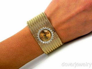 Balogh Diamond 14k Gold Wide Ladies Mesh Bracelet Watch 72 1 Grams 