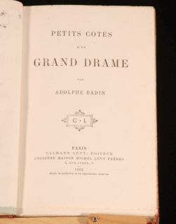 1882 A Badin Petits Cotes DUn Grand Drame Signed