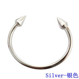   Mirrored Gold Silver Metal Spike Rivet Cuff Bracelet Bangle