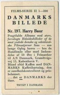 HARRY BAUR Vintage 1936 Danmarks Film Stars Trading Card #197