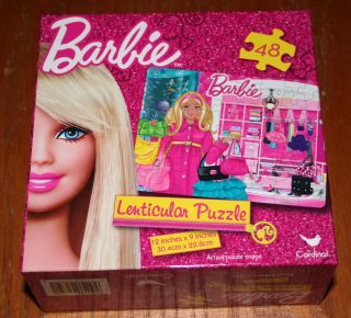 Barbie Lenticular Puzzle 48 Piece 12x9 Holographic Box Top New 180 