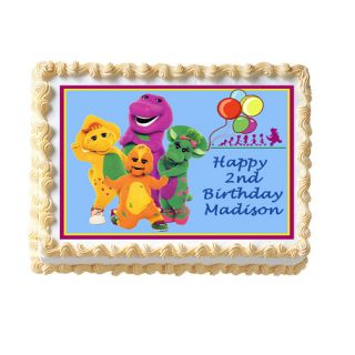 Barney 1 Edible Personalized Cake Image Party Supply