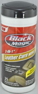 25 Leather Care Wipes Automotive Car Truck Cleaner Conditioner Black 