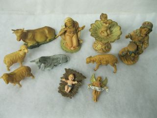 Assortment of Ten Italian Plastic Nativity Display Figures