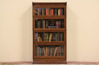 Humphrey 4 Stack Oak 1900s Lawyer or Barrister Bookcase