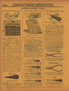 1915 Harness Makers Tools Awls Pliers Antique Print Ad