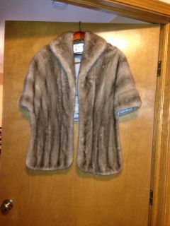   Genuine Mink Fur Famous Barr Stole Cape Bolero Coat One Size