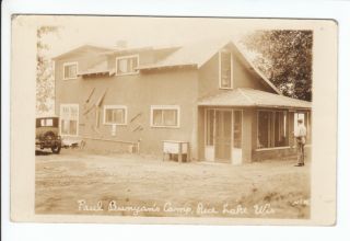 Paul Bunyan Camp Rice Lake Wisconsin Barron County Old RPPC Postcard 