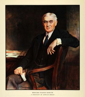 1933 Print Bernard Mannes Baruch Oswald Birley Portrait Woodrow Wilson 