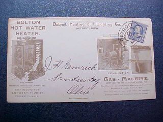   1890s Bolton Hot Water Heater Illustrated Advertising Cover