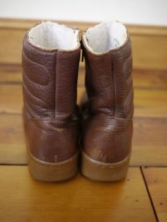 Vtg 70s Bates Floaters Leather Wool Lined Snow Rain Euro Zip Up Boots 