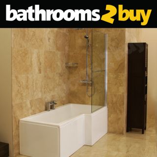 Square Shower Bath Tub Including Glass Screen Panel