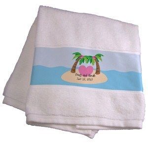 Personalized Wedding Honeymoon Couples Beach Bath Towel