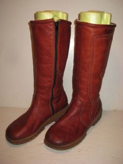 Pre Owned HUSKY by Bastien Tall Side Zip Leather Winter Boots Made in 