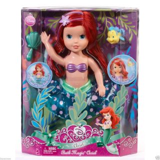 Disney Princess Magic Ariel Bath Doll Flounder MERMAID FISH Fairy tale 