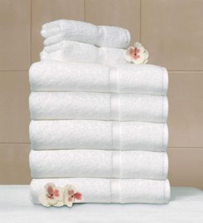 6pc Personalized Monogrammed White Bath Towel Set