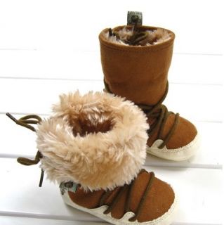 NWT Winter Winter Baby Brown Fleece Ski proof Baby Boots Training Snow 