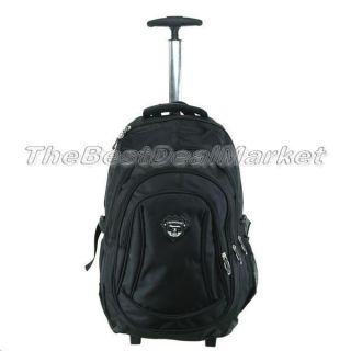 New 18 Rolling Backpack Wheeled College Travel Carry on Drop Handle 