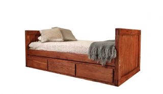 Twin Captains Bed Mixed Panel w Restoration Oak Stain
