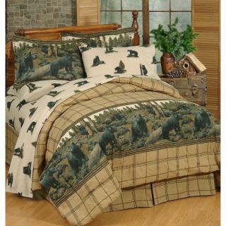 Twin Comforter Bed in A Bag Hunting Black Hills Bear Cabin Lodge Set 